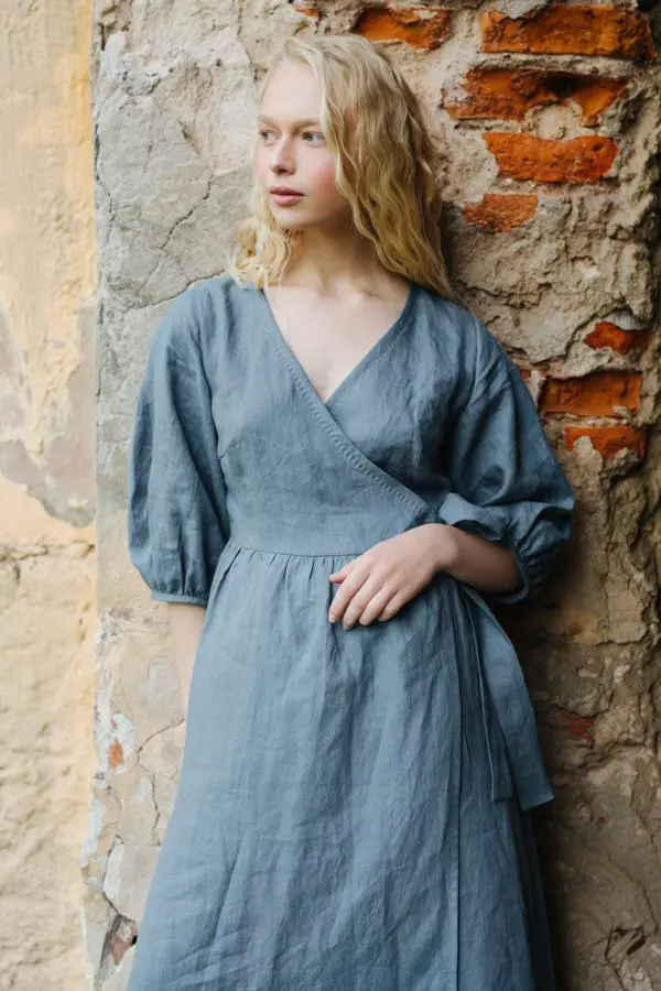 A linen wrap dress. The best throw-on-and-go outfit.  Pavietra