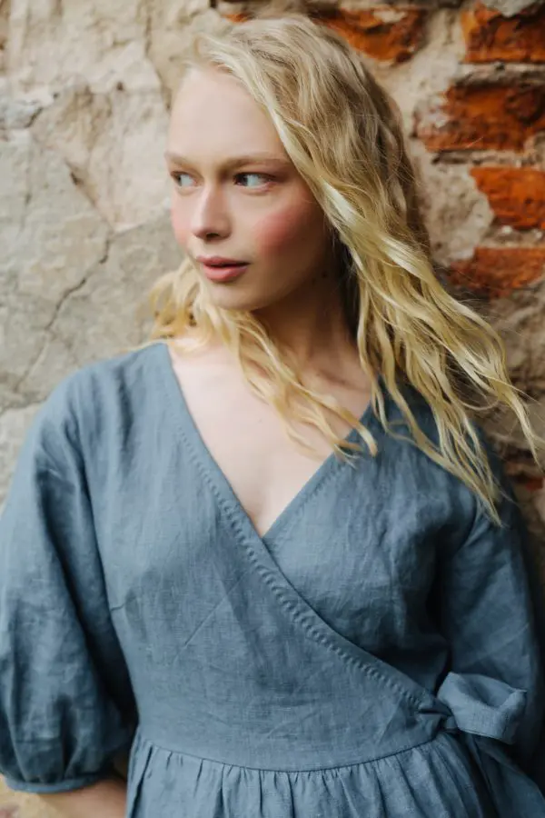 A linen wrap dress. The best throw-on-and-go outfit.  Pavietra