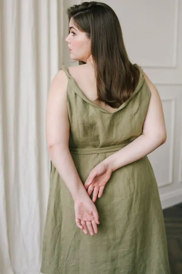 NASTYA Maxi Sleeveless Plus Size Linen Wrap Dress  Pavietra